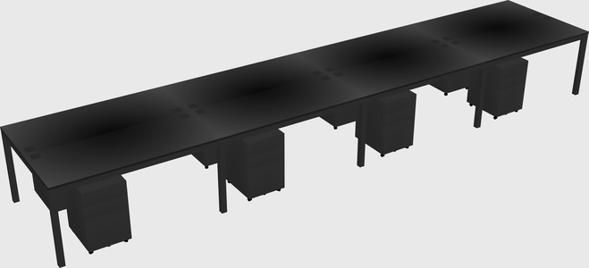 Shared rectangular desk