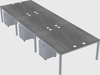 Shared rectangular desk