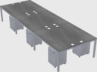 Shared rectangular desk