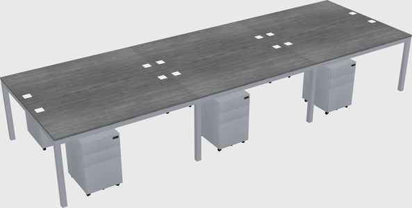 Shared rectangular desk