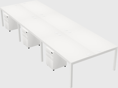 Shared rectangular desk