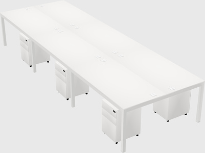 Shared rectangular desk