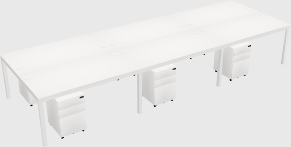 Shared rectangular desk