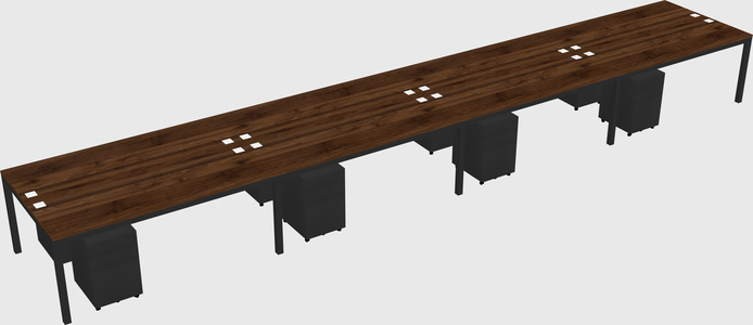 Shared rectangular desk