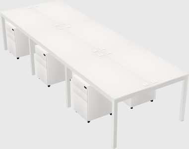 Shared rectangular desk
