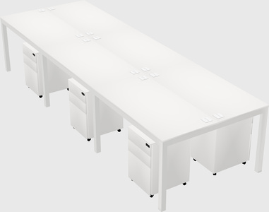 Shared rectangular desk