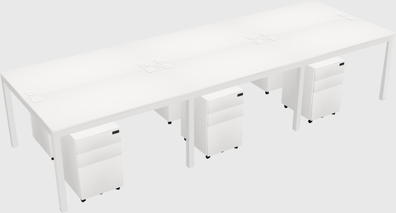 Shared rectangular desk