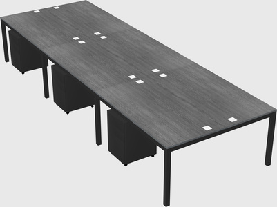 Shared rectangular desk