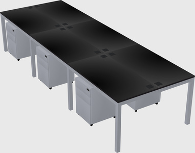 Shared rectangular desk