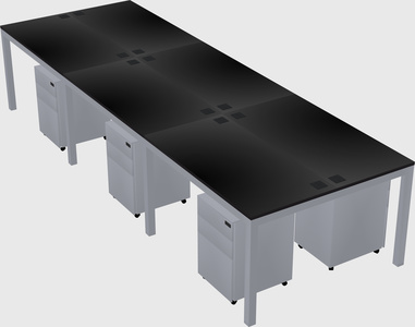 Shared rectangular desk