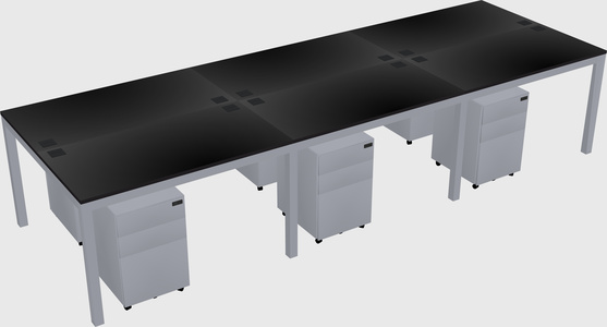 Shared rectangular desk