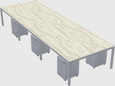 Shared rectangular desk