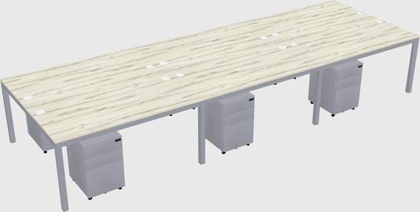 Shared rectangular desk