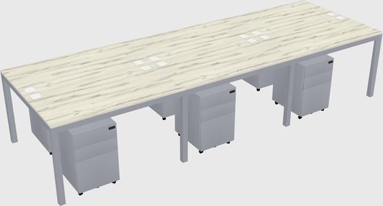 Shared rectangular desk