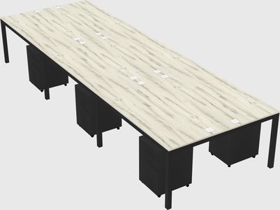 Shared rectangular desk