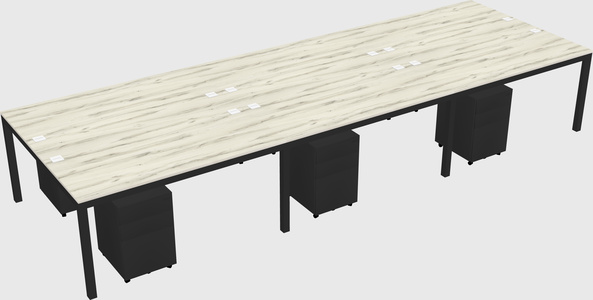 Shared rectangular desk