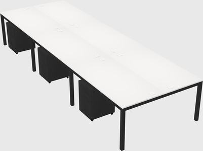 Shared rectangular desk