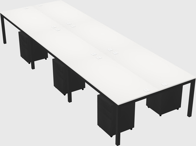 Shared rectangular desk