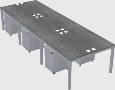 Shared rectangular desk