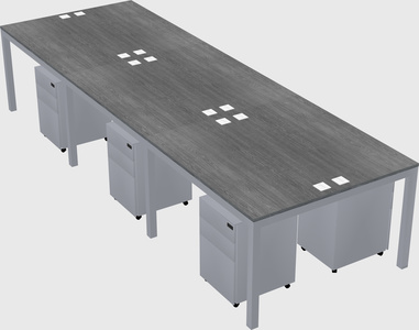Shared rectangular desk