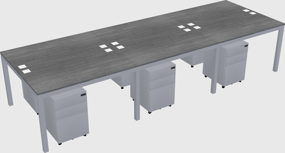 Shared rectangular desk
