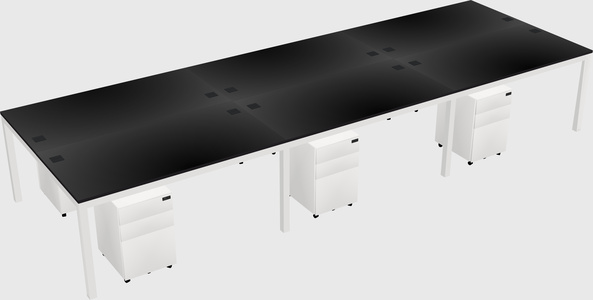 Shared rectangular desk