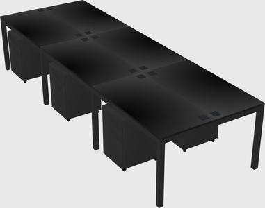 Shared rectangular desk