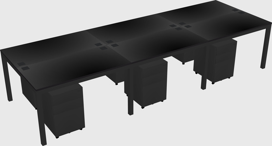 Shared rectangular desk
