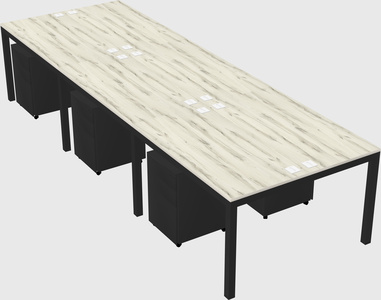 Shared rectangular desk