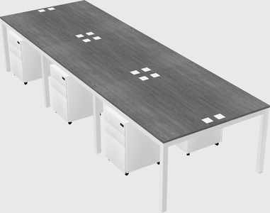 Shared rectangular desk