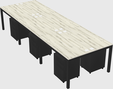 Shared rectangular desk