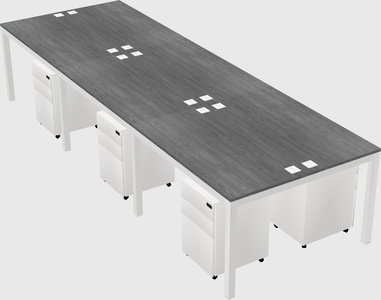 Shared rectangular desk