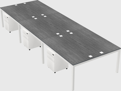 Shared rectangular desk