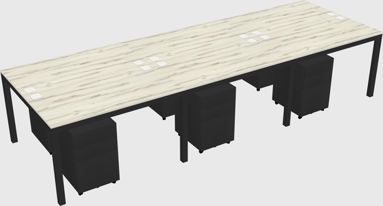 Shared rectangular desk