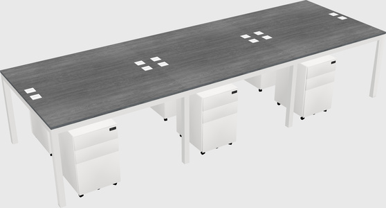 Shared rectangular desk
