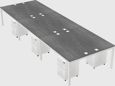 Shared rectangular desk