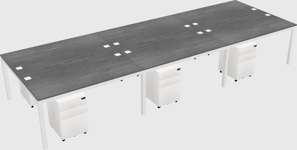 Shared rectangular desk