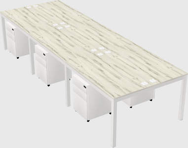 Shared rectangular desk