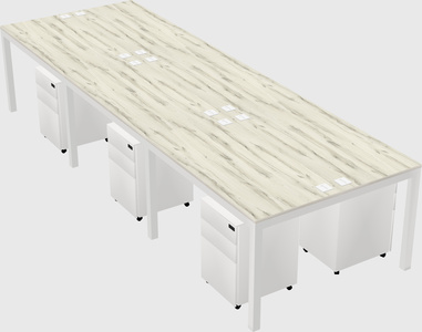 Shared rectangular desk