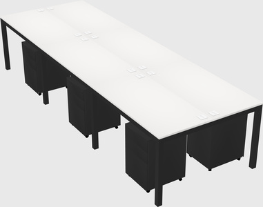 Shared rectangular desk