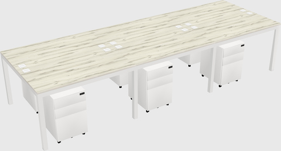 Shared rectangular desk