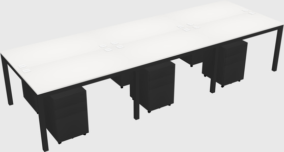 Shared rectangular desk