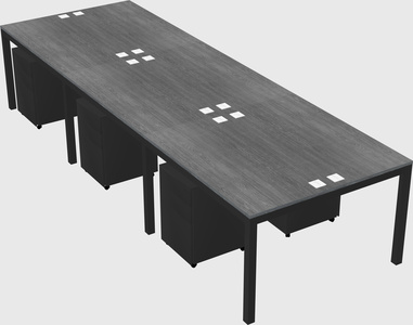 Shared rectangular desk