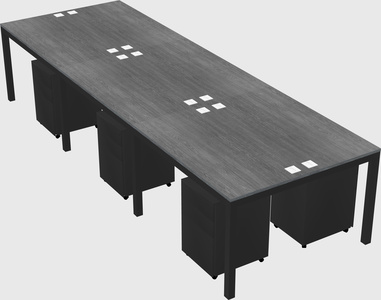 Shared rectangular desk