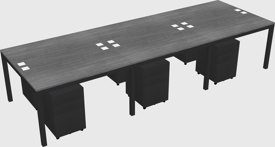Shared rectangular desk