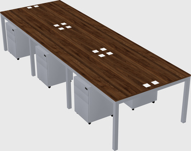 Shared rectangular desk