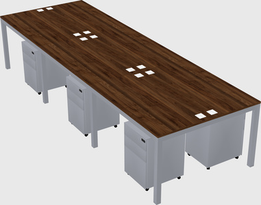 Shared rectangular desk