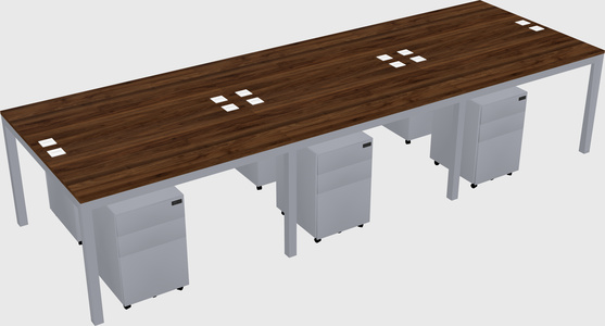 Shared rectangular desk