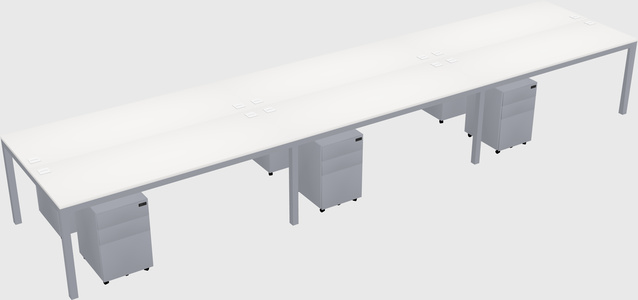 Shared rectangular desk