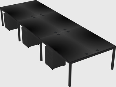 Shared rectangular desk
